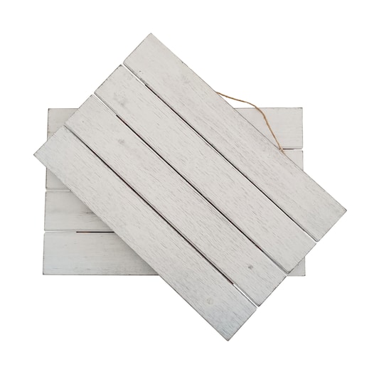 6 Packs: 2 ct. (12 total) 17&#x22; Whitewashed Plaque by Make Market&#x2122;